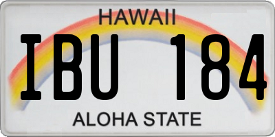 HI license plate IBU184