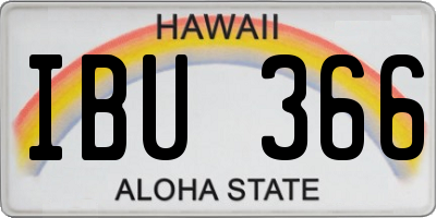 HI license plate IBU366