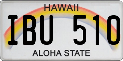 HI license plate IBU510