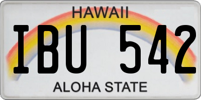 HI license plate IBU542