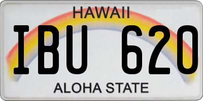 HI license plate IBU620