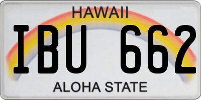 HI license plate IBU662