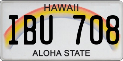 HI license plate IBU708
