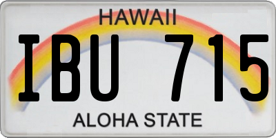HI license plate IBU715