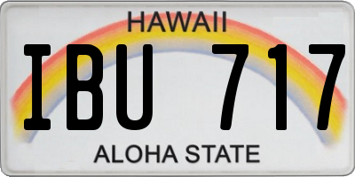 HI license plate IBU717
