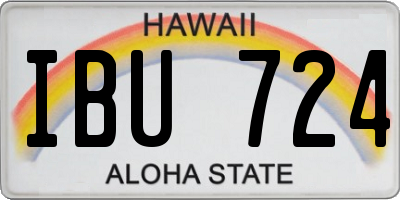 HI license plate IBU724