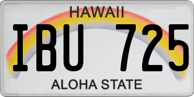 HI license plate IBU725