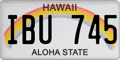 HI license plate IBU745