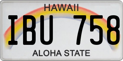 HI license plate IBU758