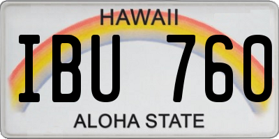 HI license plate IBU760