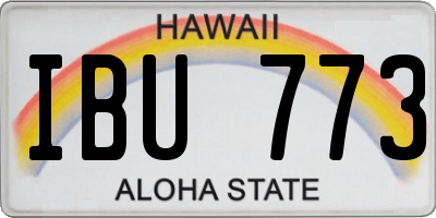 HI license plate IBU773