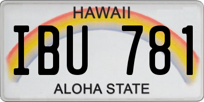 HI license plate IBU781