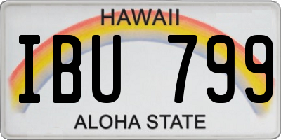 HI license plate IBU799