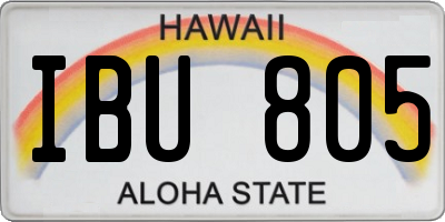 HI license plate IBU805
