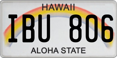 HI license plate IBU806