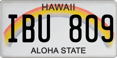 HI license plate IBU809