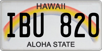 HI license plate IBU820