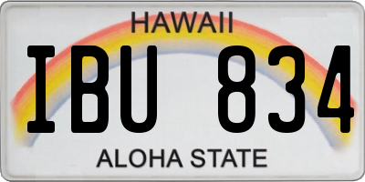 HI license plate IBU834