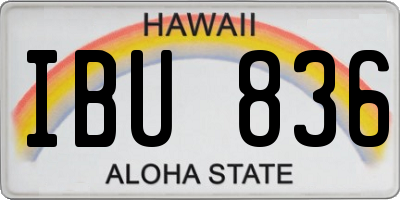 HI license plate IBU836