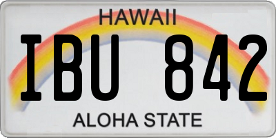 HI license plate IBU842