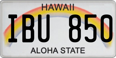 HI license plate IBU850