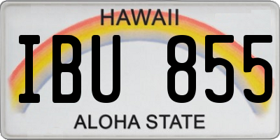 HI license plate IBU855