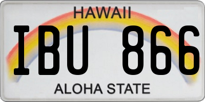 HI license plate IBU866