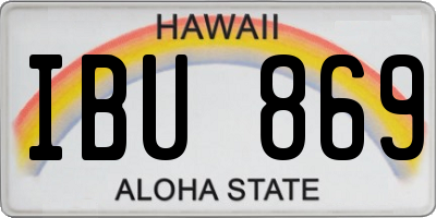 HI license plate IBU869