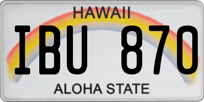HI license plate IBU870