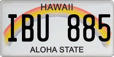 HI license plate IBU885