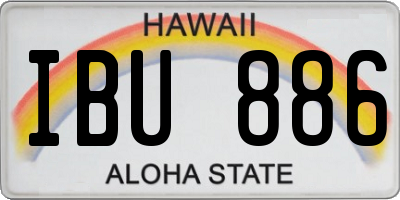 HI license plate IBU886