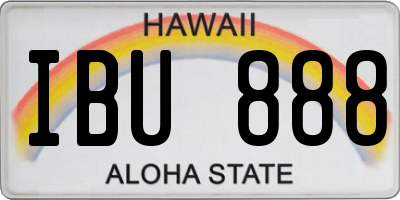 HI license plate IBU888