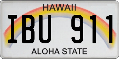 HI license plate IBU911