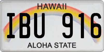 HI license plate IBU916