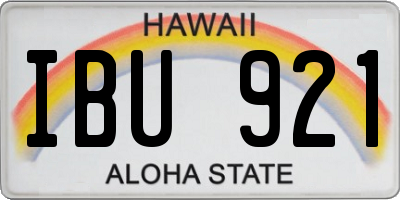 HI license plate IBU921
