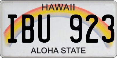 HI license plate IBU923