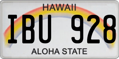 HI license plate IBU928