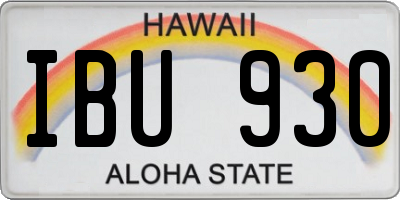 HI license plate IBU930