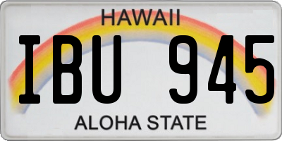 HI license plate IBU945
