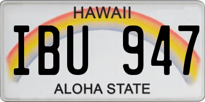 HI license plate IBU947