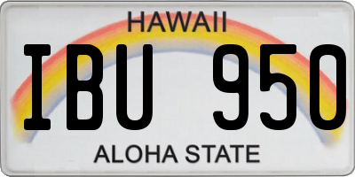 HI license plate IBU950
