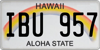 HI license plate IBU957