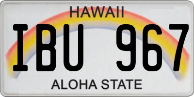 HI license plate IBU967