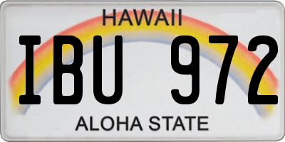 HI license plate IBU972