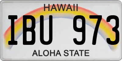 HI license plate IBU973