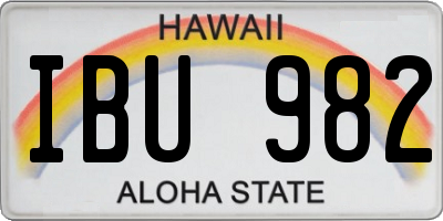 HI license plate IBU982