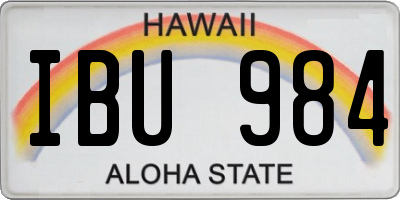 HI license plate IBU984