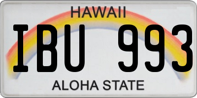 HI license plate IBU993