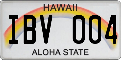 HI license plate IBV004