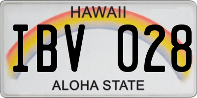 HI license plate IBV028